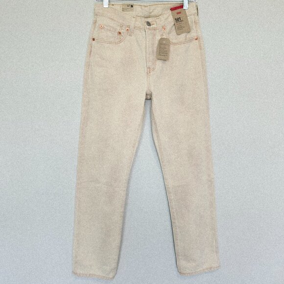 Levi’s 501 High Rise Straight Jeans 27 Light Tan NWT - Picture 1 of 7